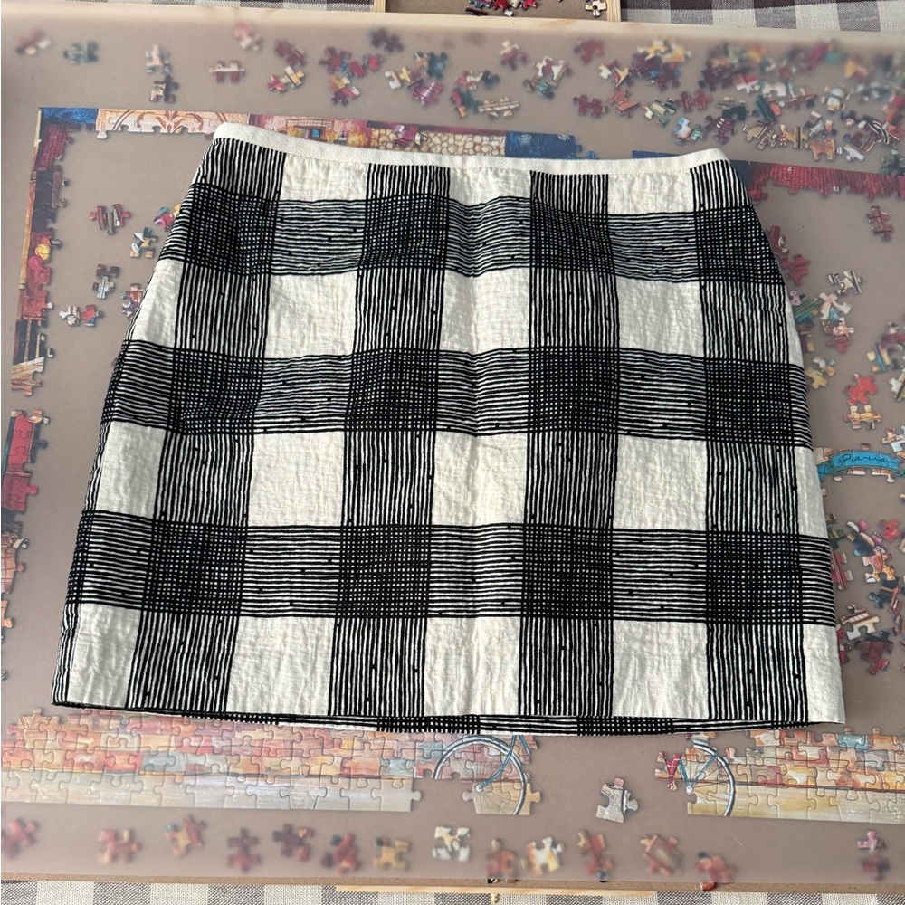 Madewell Black & White Check Mini Skirt